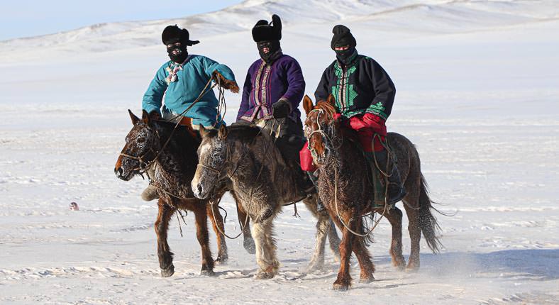 Gobi desert in winter