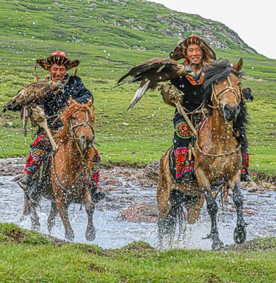 Mongolia Kazakh eagle trainers