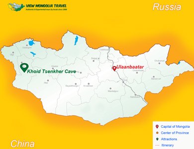Mongolia Khoid Tsenkher cave map