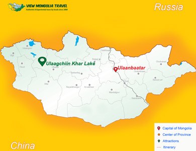 Ulaagchiin Khar Lake map