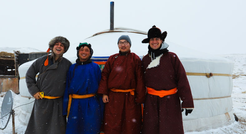 Travel Gobi desert in winter